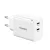 Choetech PD6013 2x USB-C PD 65W GaN hálózati töltő, fehér