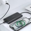 Powerbank Choetech B654 10000mAh 22.5W USB-A / USB-C / micro USB with built-in USB-C / Lightning kábel, fekete