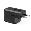 Choetech PD6038 USB-C USB-A PD 20W utazó hálózati töltő adapter USA EU UK AU, fekete