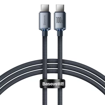   BASEUS Crystal Shine USB-C - USB-C PD 100W, CAJY000601, 1,2m, kábel, fekete