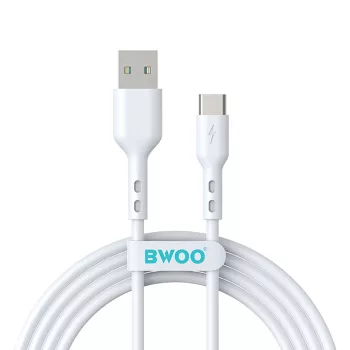 BWOO, 3A, BO-X172C USB-A - USB-C, 1m, kábel, fehér