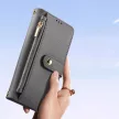 Dux Ducis Lawa Leather Case iPhone 16 Pro Max Detachable Magnetic Wallet tok, szürke