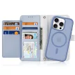 Dux Ducis Lawa Leather Case iPhone 16 Pro Max Detachable Magnetic Wallet tok, kék