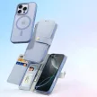 Dux Ducis Lawa Leather Case iPhone 16 Pro Max Detachable Magnetic Wallet tok, kék