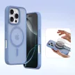 Dux Ducis Lawa Leather Case iPhone 16 Pro Max Detachable Magnetic Wallet tok, kék