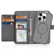 Dux Ducis Lawa iPhone 16 Pro Leather Case Detachable Magnetic Wallet tok, szürke