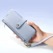 Dux Ducis Lawa iPhone 16 Pro Leather Case Detachable Magnetic Wallet tok, kék