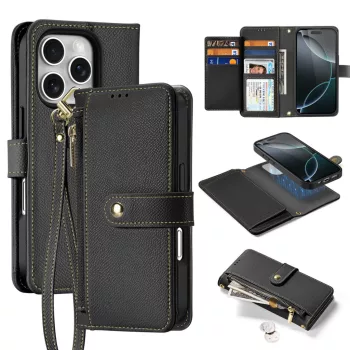 Dux Ducis Lawa Leather Case iPhone 16 Pro Max tok, fekete