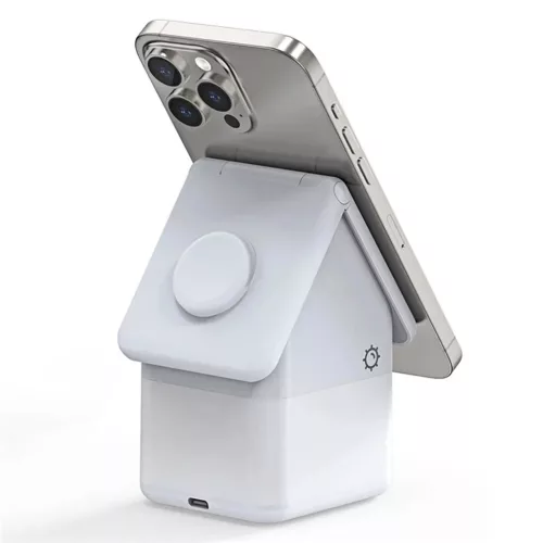 Duzzona W20 15W 4in1 indukciós töltő iPhone/AirPods/Apple Watch éjszakai lámpával, fehér