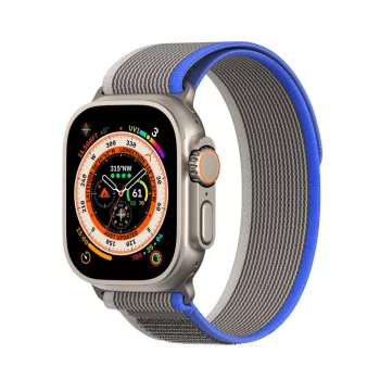   Dux-Ducis Sport tépőzáras óraszíj Apple Watch Ultra/9/8/7/6/SE/5/4/3/2/1 (42, 44, 45, 49 mm), kék-szürke