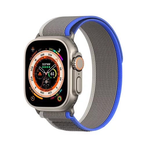 Dux-Ducis Sport tépőzáras óraszíj Apple Watch Ultra/9/8/7/6/SE/5/4/3/2/1 (42, 44, 45, 49 mm), kék-szürke