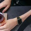 Dux Ducis Mágneses Apple Watch SE, 9, 8, 7, 6, 5, 4, 3, 2, 1 (41, 40, 38 mm) óraszíj (LD verzió), fekete, sárga