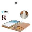 Dux Ducis Hivo Samsung Galaxy S23 Plus eredeti bőr oldalra nyíló tok RFID blokkolás, barna