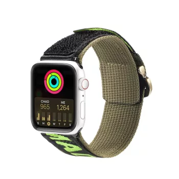   Dux Ducis óraszíj (kültéri változat) Apple Watch Ultra óraszíj, SE, 9, 8, 7, 6, 5, 4, 3, 2, 1 (49, 45, 44, 42 mm) Nylon szalag karkötő, fekete, zöld