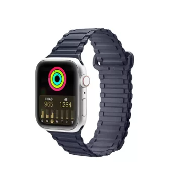   Dux Ducis óraszíj (Armor Version) Apple Watch SE óraszíj, 9, 8, 7, 6, 5, 4, 3, 2, 1 (41, 40, 38 mm) szilikon mágneses szalag karkötő, kék.