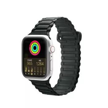   Dux Ducis óraszíj (Armor Version) óraszíj Apple Watch Ultra, SE, 9, 8, 7, 6, 5, 4, 3, 2, 1 (49, 45, 44, 44, 42 mm) szilikon mágneses óraszíj karkötő, zöld