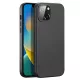 Dux Ducis Grit Leather iPhone 14 Plus Elegant Faux Leather Cover (MagSafe Compatible) tok, fekete