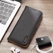 Dux Ducis Hivo Leather Flip Cover eredeti bőr oldalra nyíló tok kártyatartóval Samsung Galaxy S22 Plus, fekete