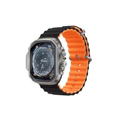 Devia óraszíj Deluxe Sport6 Apple Watch 38mm/ 40mm/ 41mm, fekete, narancssárga