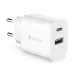 Devia hálózati töltő Smart PD 1x USB-C 1x USB 20W, fehér