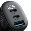 Joyroom JR-CCD04 30W 2x USB-C USB-A autós töltő kijelzővel, fekete