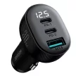 Joyroom JR-CCD04 30W 2x USB-C USB-A autós töltő kijelzővel, fekete