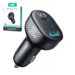 Joyroom JR-CCD04 30W 2x USB-C USB-A autós töltő kijelzővel, fekete