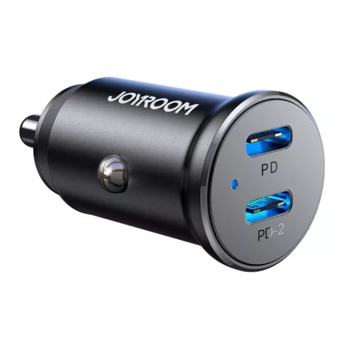 Joyroom JR-CCN06 30W 2x USB-C mini autós töltő metal, fekete