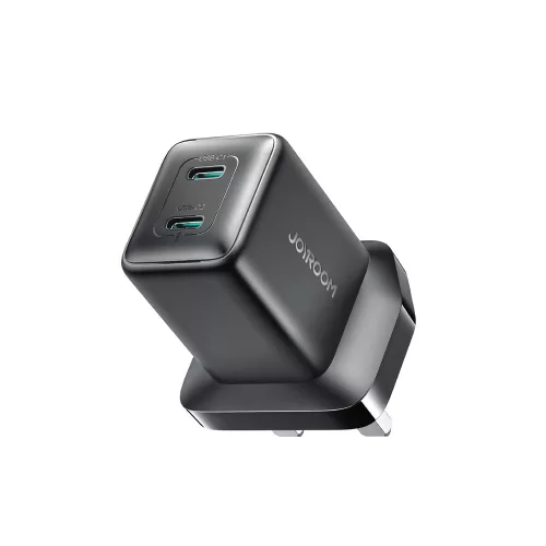 Joyroom JR-TCG17 45W 2 x USB-C hálózati töltő (UK plug), fekete
