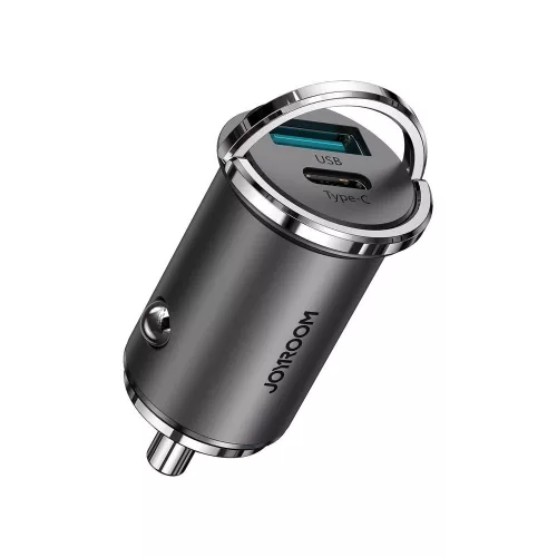 Joyroom fast autós töltő USB Type C / USB 45 W 5 A Power Delivery Quick Charge 3.0 AFC SCP , szürke (C-A35)