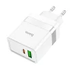 HOCO hálózati töltő USB A + Typ C PD QC3.0 3A 30W N21, fehér