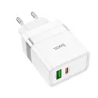 HOCO hálózati töltő USB A + Typ C PD QC3.0 3A 30W N21, fehér