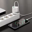 HOCO hálózati töltő USB A + Typ C PD QC3.0 3A 30W N21, fehér