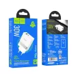 HOCO hálózati töltő USB A + Typ C PD QC3.0 3A 30W N21, fehér