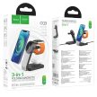 HOCO vezeték nélküli töltő 3in1 compatible with MagSafe 15W CQ3, fekete
