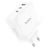 HOCO hálózati töltő 2 x Type C + USB A QC PD 65W GaN N30, fehér