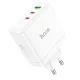 HOCO hálózati töltő 2 x Type C + USB A QC PD 65W GaN N30, fehér