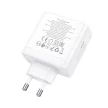 HOCO hálózati töltő 2 x Type C + USB A QC PD 65W GaN N30, fehér