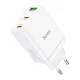 HOCO hálózati töltő 2 x Type C + USB A PD QC3.0 3A 35W N33, fehér
