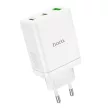 HOCO hálózati töltő 2 x Type C + USB A PD QC3.0 3A 35W N33, fehér