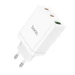 HOCO hálózati töltő 2 x Type C + USB A PD QC3.0 3A 35W N33, fehér