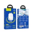 HOCO hálózati töltő 2 x Type C + USB A PD QC3.0 3A 35W N33, fehér
