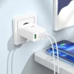 HOCO hálózati töltő 2 x Type C + USB A + kábel Type C to Lightning PD QC3.0 3A 35W N33, fehér