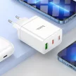 HOCO hálózati töltő 2 x Type C + USB A + kábel Type C to Lightning PD QC3.0 3A 35W N33, fehér