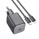 HOCO hálózati töltő Type C + kábel Type C to Lightning QC PD 20W N40, fekete