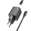 HOCO hálózati töltő Type C + kábel Type C to Lightning QC PD 20W N40, fekete