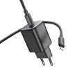 HOCO hálózati töltő Type C + kábel Type C to Lightning QC PD 20W N40, fekete