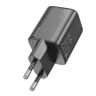 HOCO hálózati töltő USB A + Type C PD QC 3A 20W N41, fekete