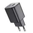 HOCO hálózati töltő USB A + Type C PD QC 3A 20W N41, fekete