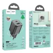 HOCO hálózati töltő USB A + Type C PD QC 3A 20W N41, fekete